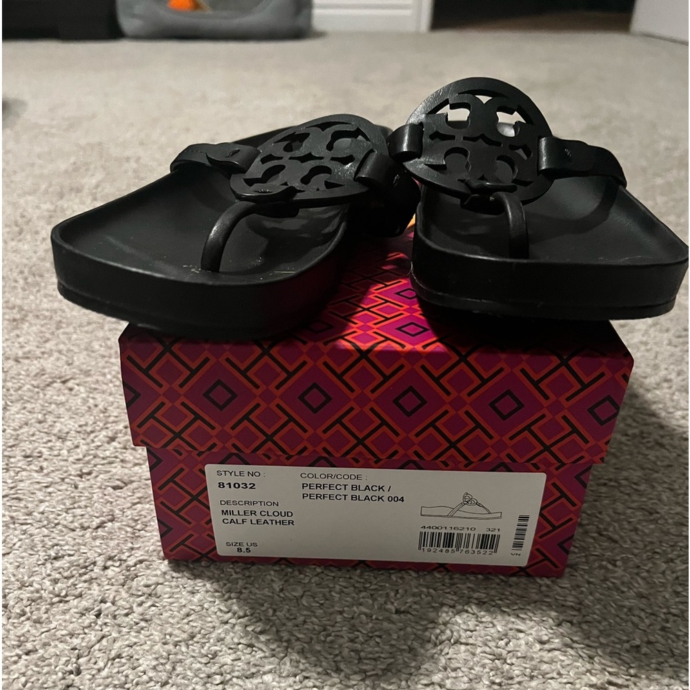 Tory Burch Miller Cloud Black Leather 8.5-barely worn